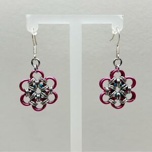 Novelty Earrings Chainmail Flowers Ear-wire Earrings Handmade